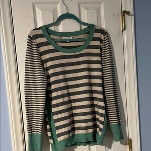 Striped Green and Cream Sweater